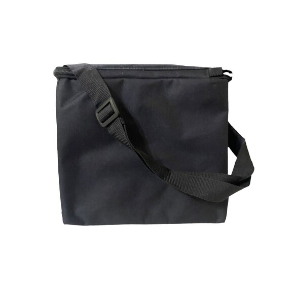 Ice Cubed Insulated Cooler Bag w/Front Mesh Pocket Black Blue Adjustable Strap - Picture 5 of 13